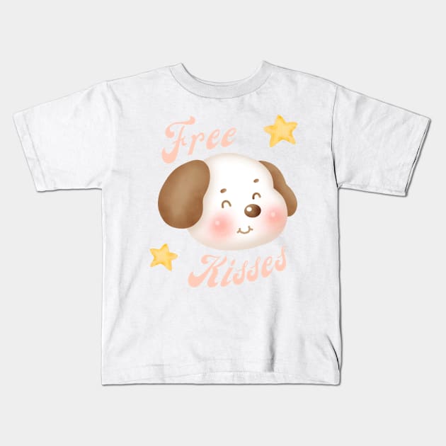 Free Kisses Kids T-Shirt by graphicsbyedith